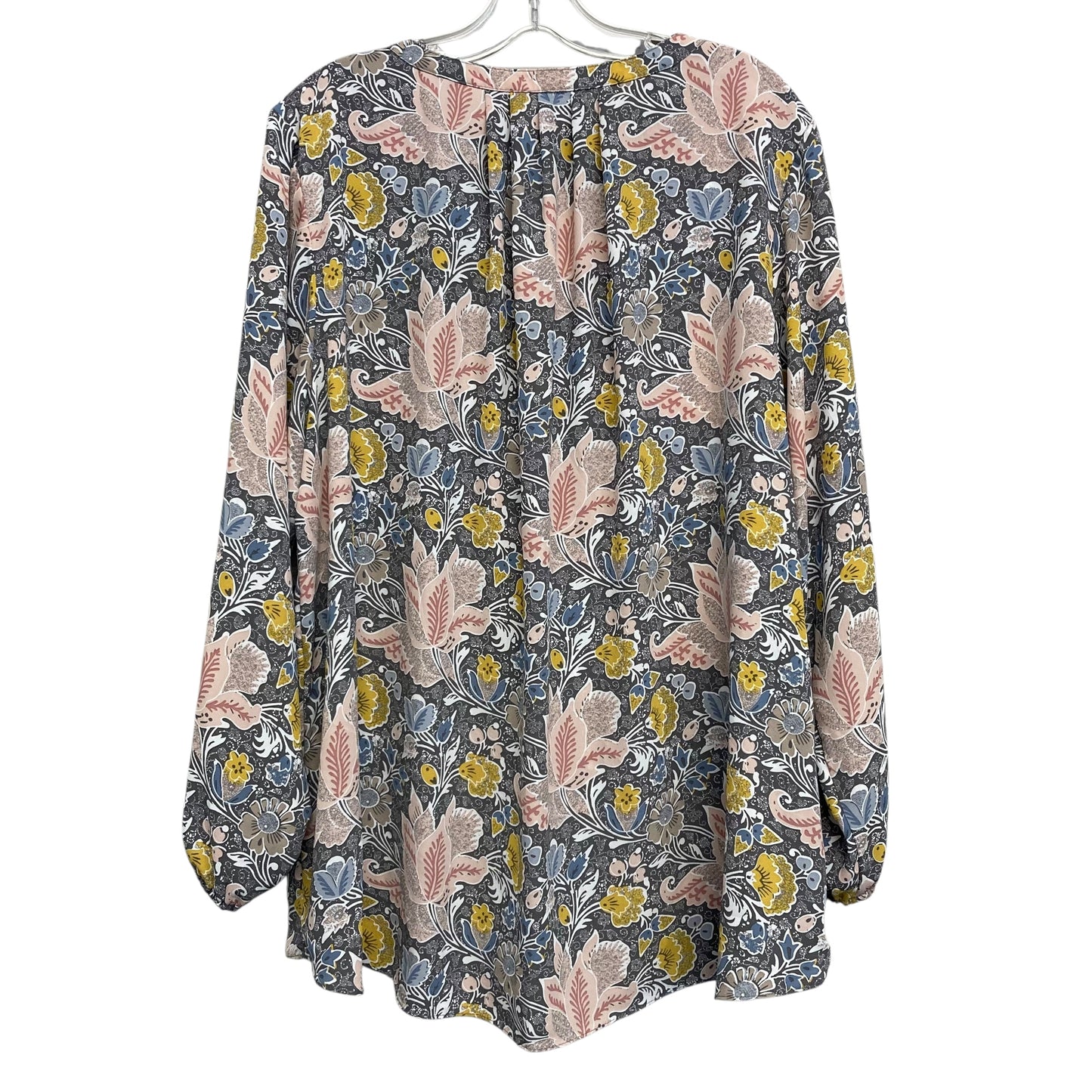 Top Ls By Tahari By Arthur Levine In Grey & Pink, Size:2X