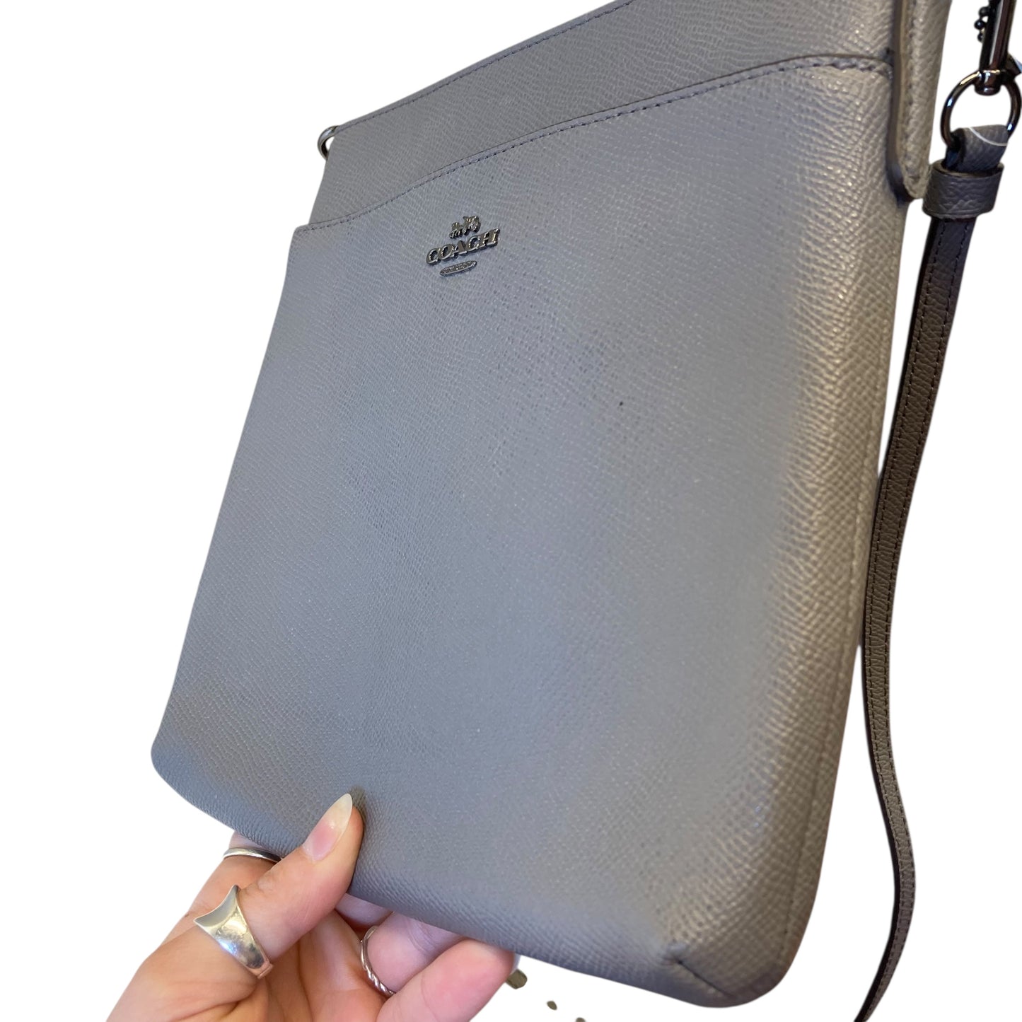 Crossbody Designer By Coach In Grey, Size:Small
