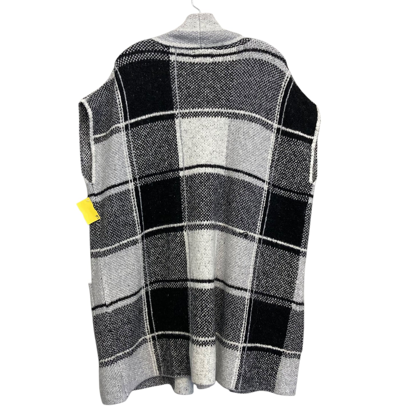 Sweater Cardigan By Nicole By Nicole Miller In Black & White, Size:Xl