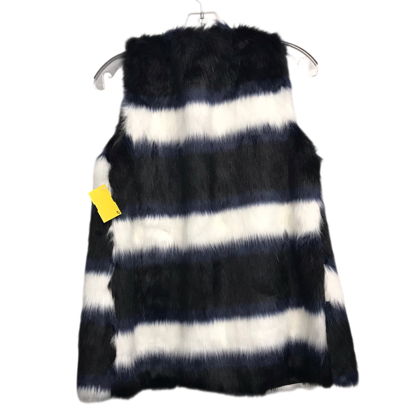 Vest Faux Fur & Sherpa By Molly Bracken In Black & Blue, Size:S