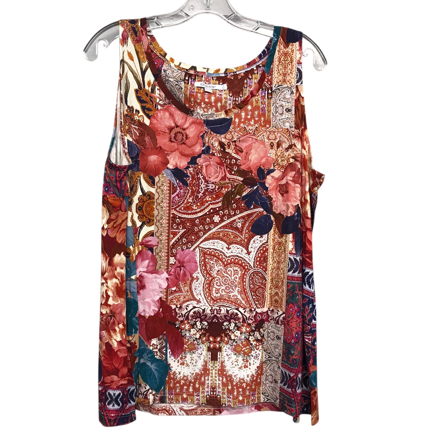 Top Sleeveless Basic By Chicos In Multi, Size:Xl
