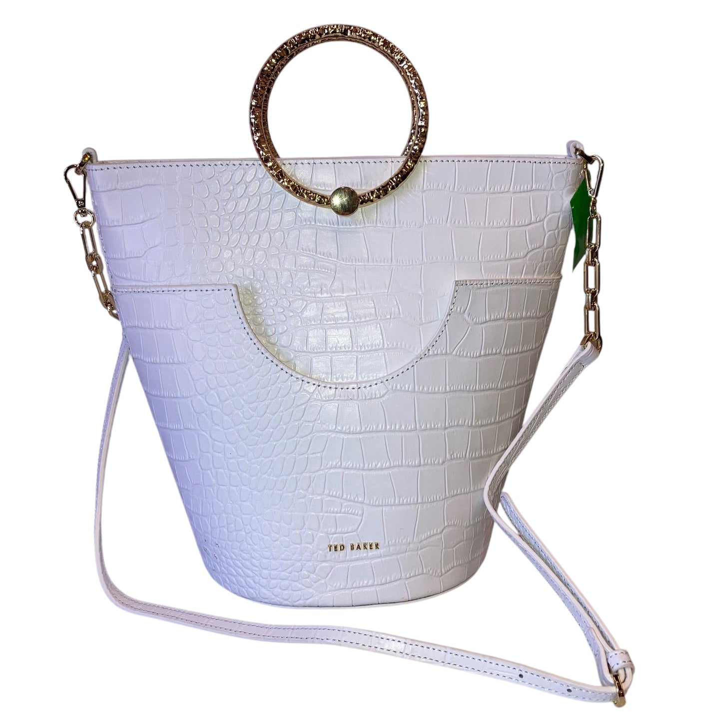 Handbag Leather By Ted Baker In White, Size:Medium