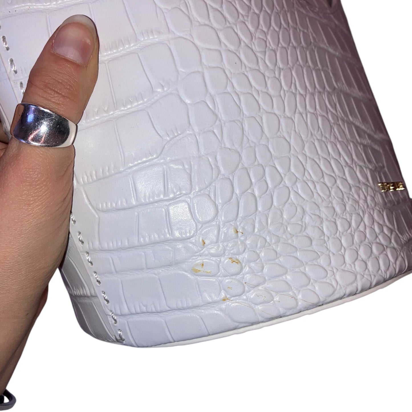 Handbag Leather By Ted Baker In White, Size:Medium