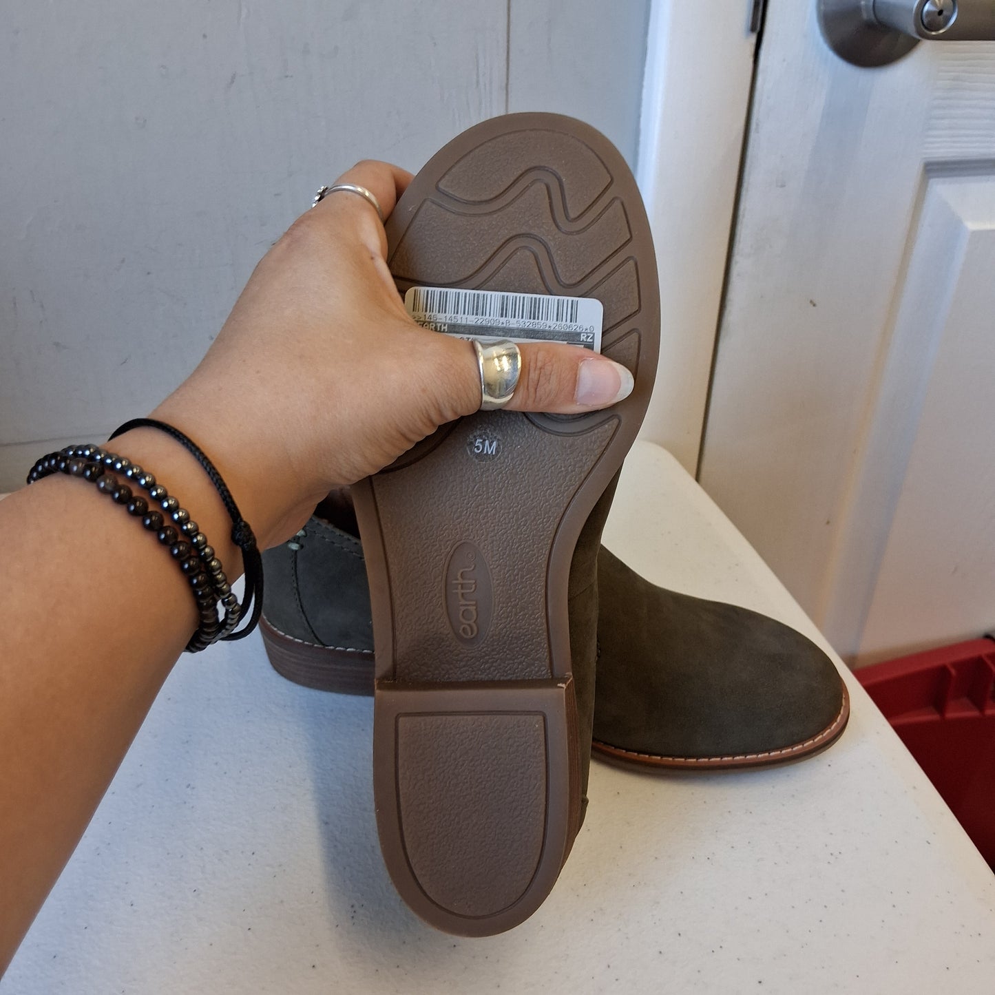 Shoes Flats By Earth In Green, Size:5