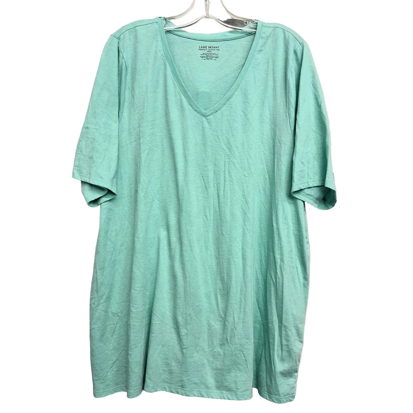 Top Ss Basic By Lane Bryant In Teal, Size:1X
