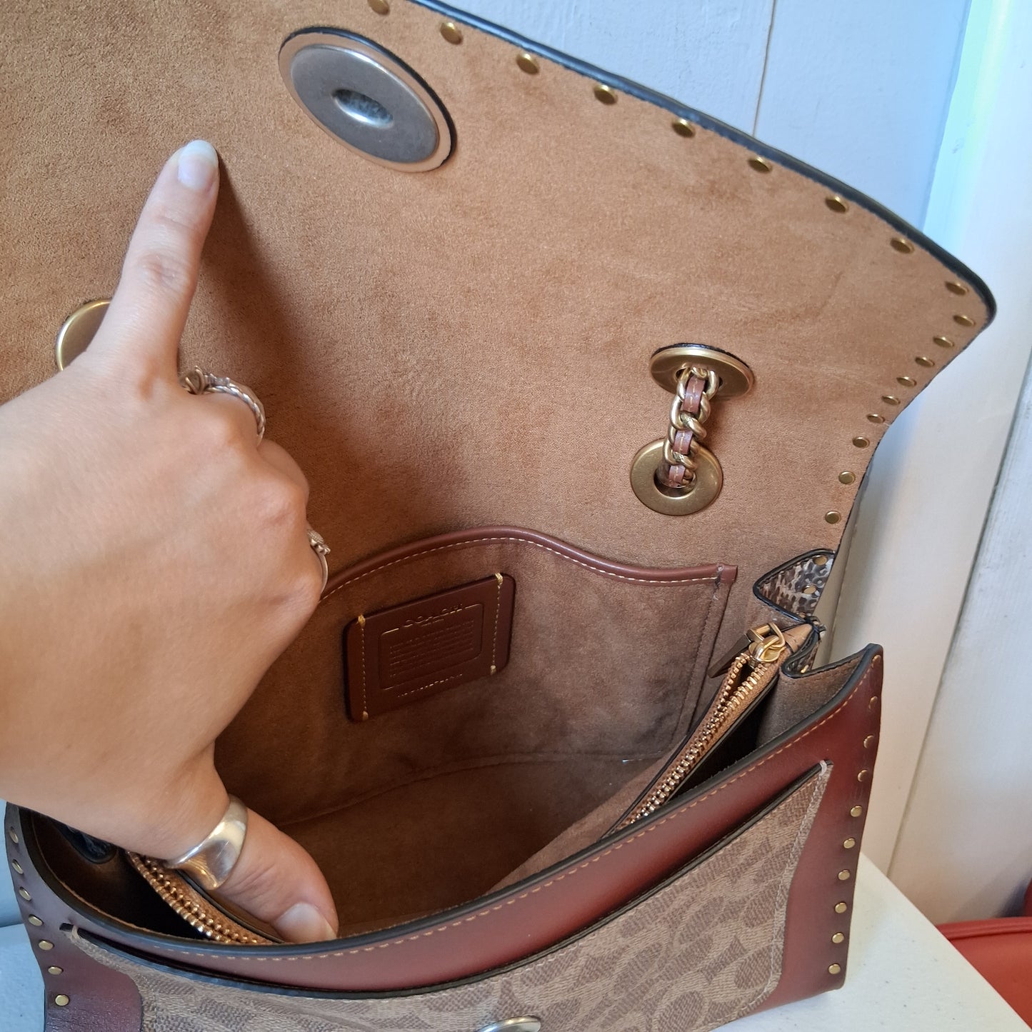 Crossbody Designer By Coach, Size: Medium