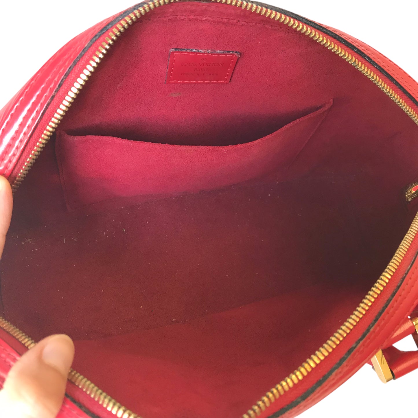 Handbag Luxury Designer By Louis Vuitton In Red, Size:Medium