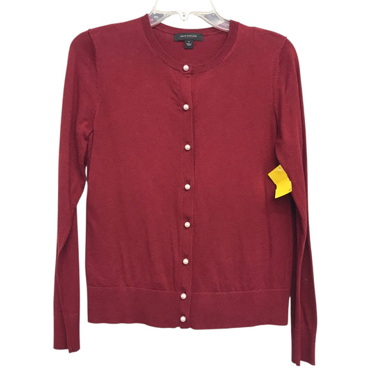 Sweater Cardigan By Ann Taylor In Red, Size:M