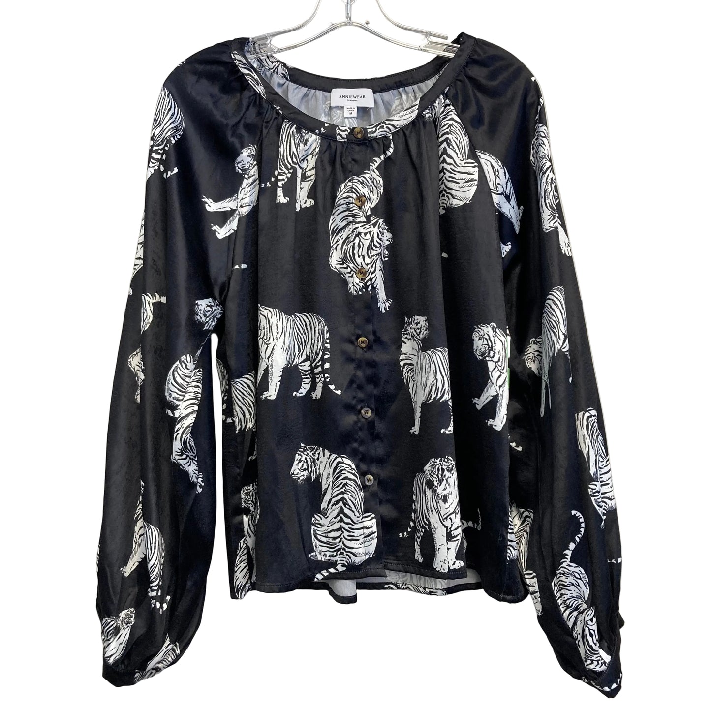 Top Ls By Anniewear In Black & White, Size:M