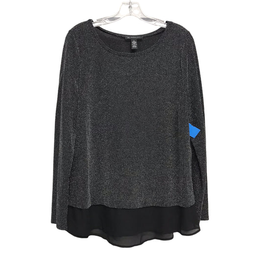 Top Ls By Inc In Black & Silver, Size:L