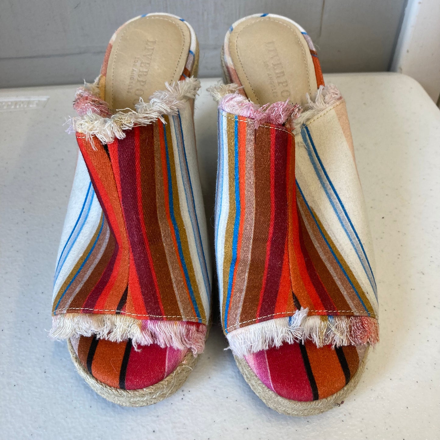 Sandals Heels Wedge By Liverpool In Orange, Size:6