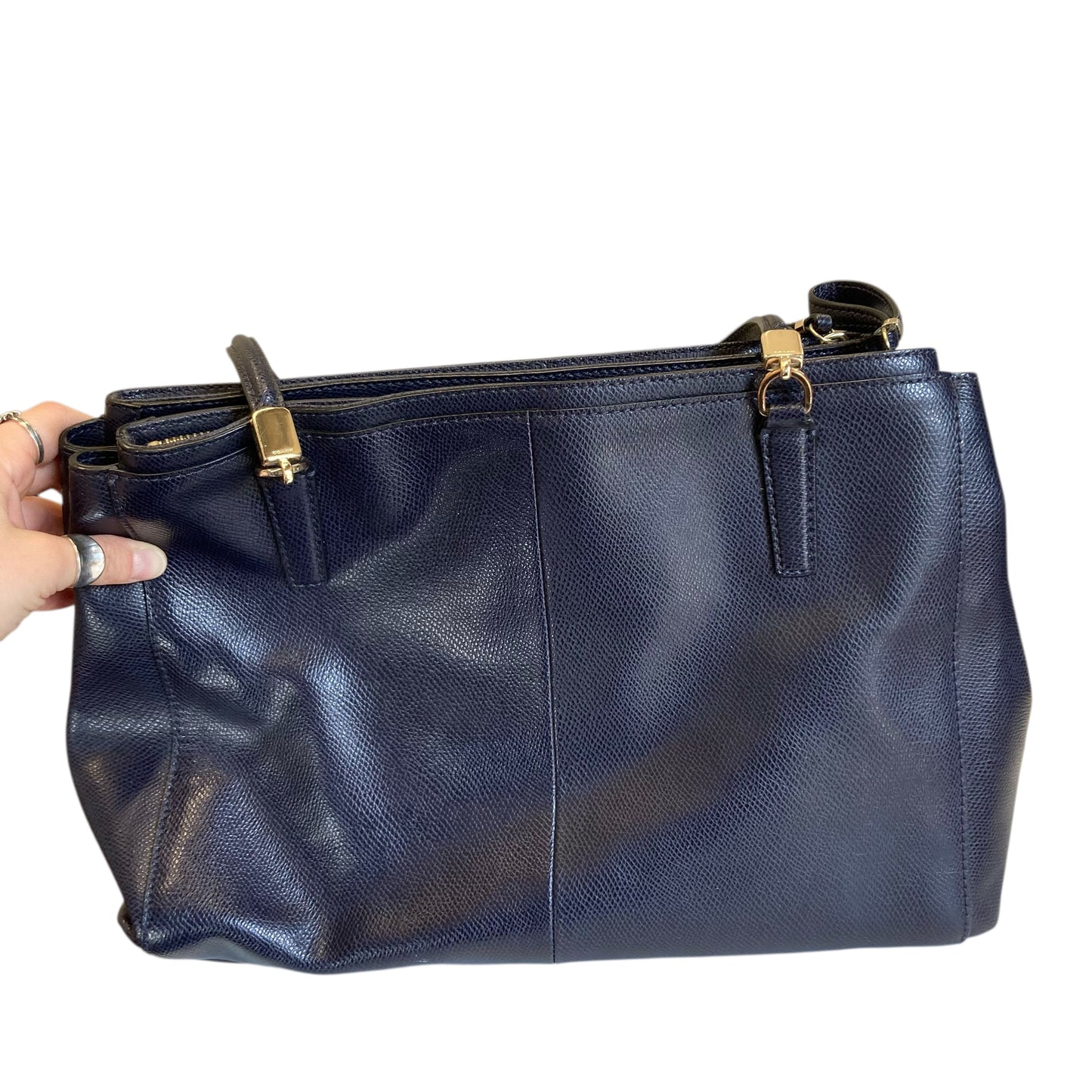 Handbag Designer By Coach In Navy, Size:Large