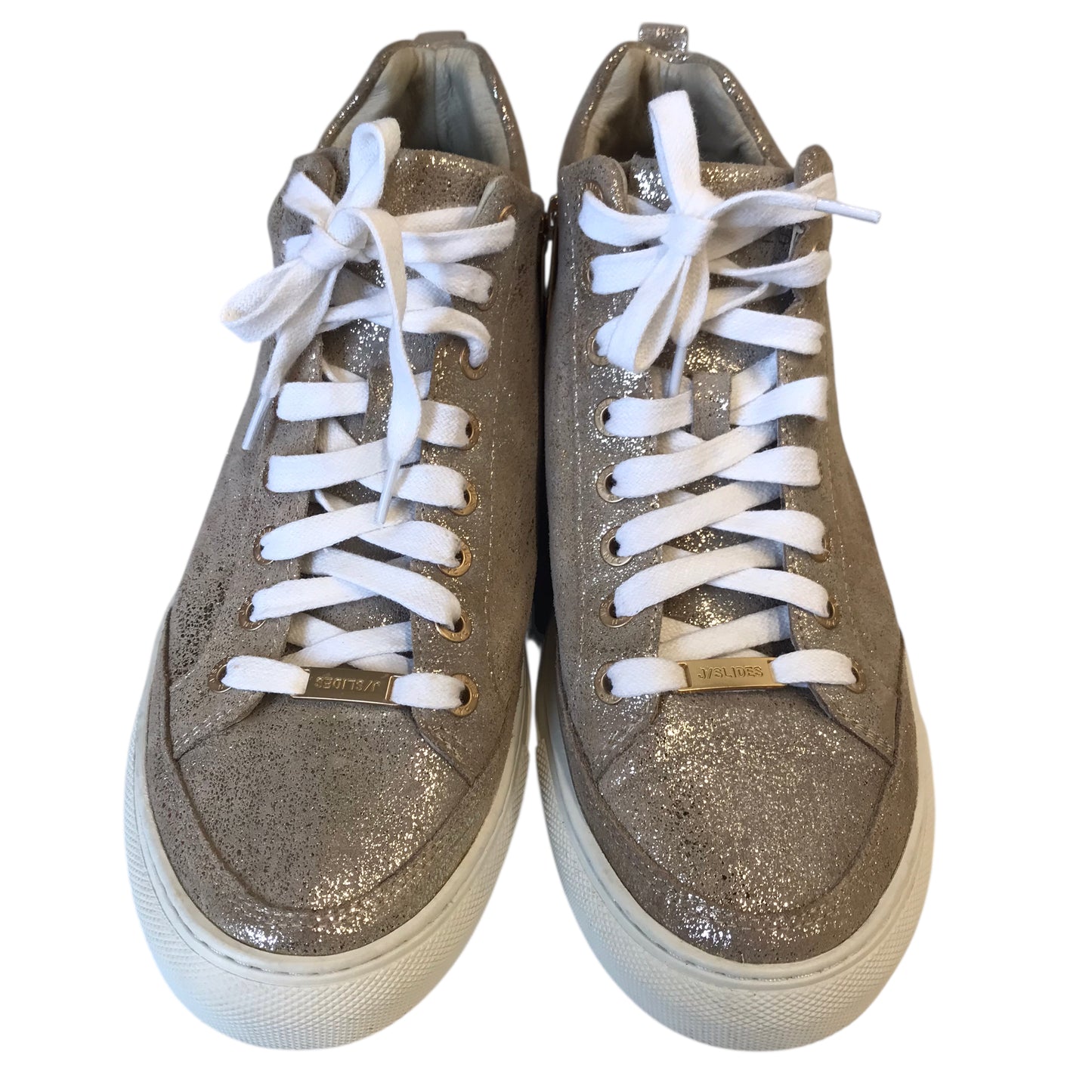 Shoes Sneakers By J Slides In Gold, Size:8.5