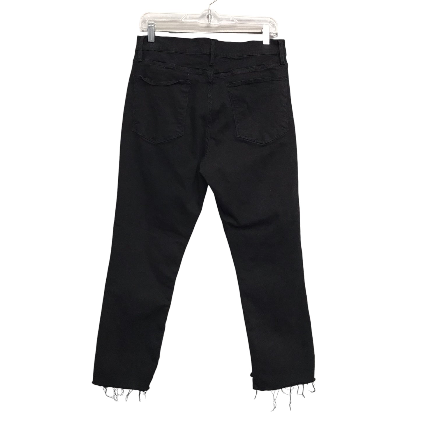 Jeans Straight By Frame In Black Denim, Size:14