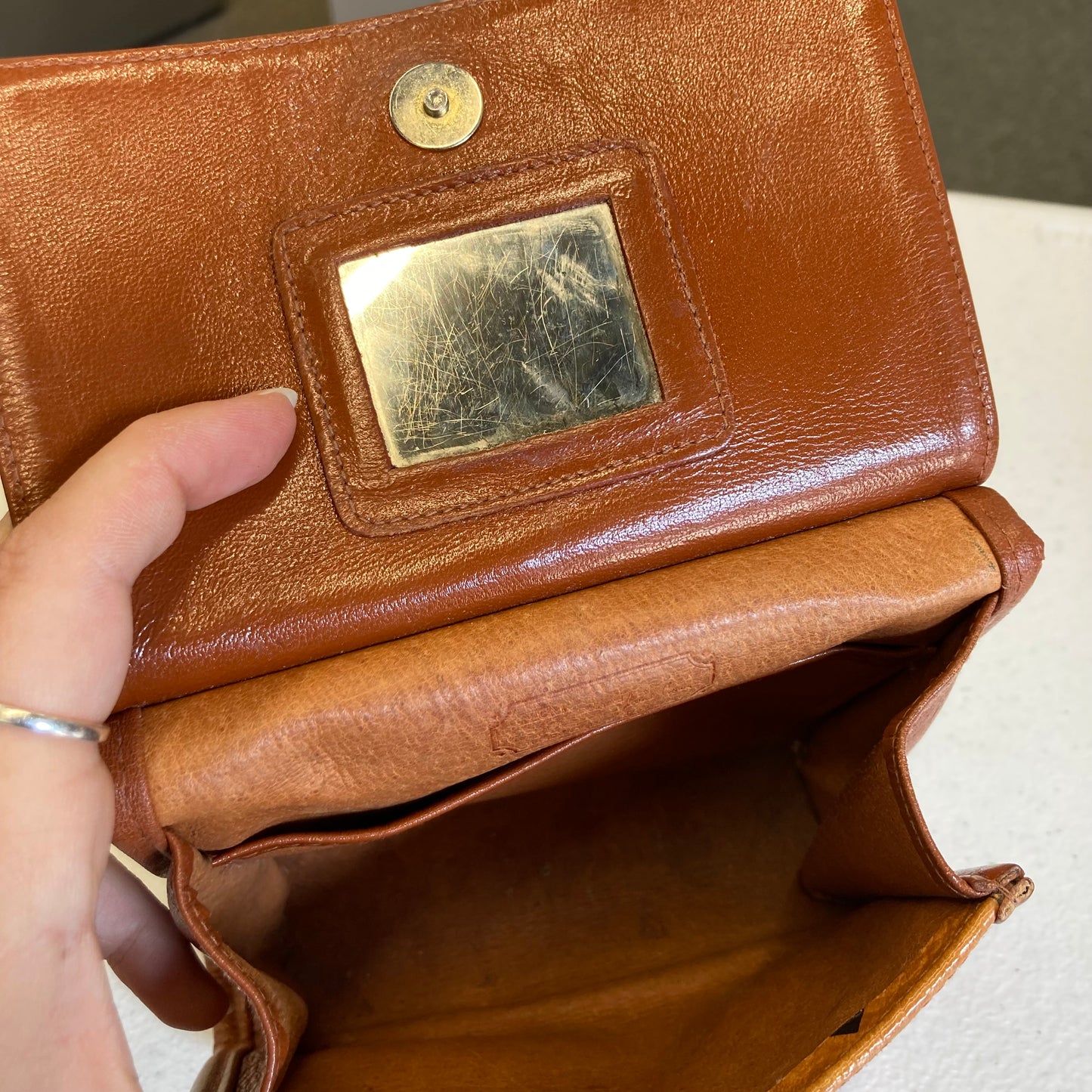 Handbag Luxury Designer By Mcm In Brown, Size:Small