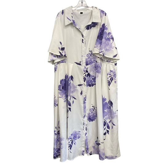 Dress Casual Maxi By Shein In Purple & White, Size:4X