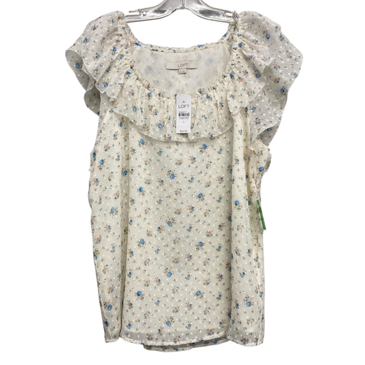 Top Ss By Loft In Floral Print, Size:L