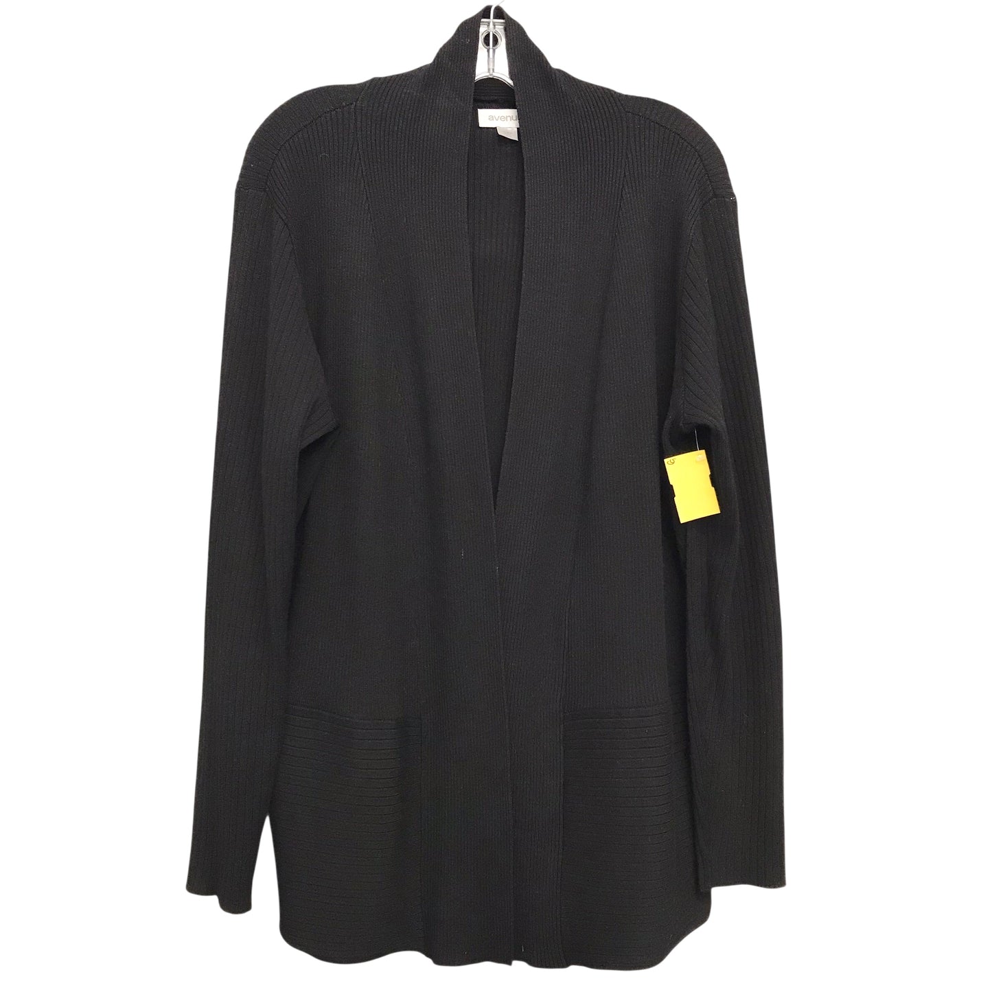 Sweater Cardigan By Avenue In Black, Size:L