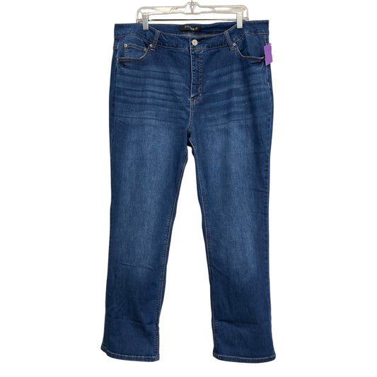 Jeans Straight By Stitch Star In Blue Denim, Size:20