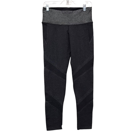Athletic Leggings By Athleta In Black & Silver, Size:M