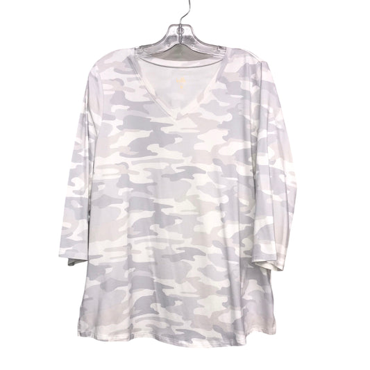 Top Ls Basic By Belle By Kim Gravel In Camouflage Print, Size:M