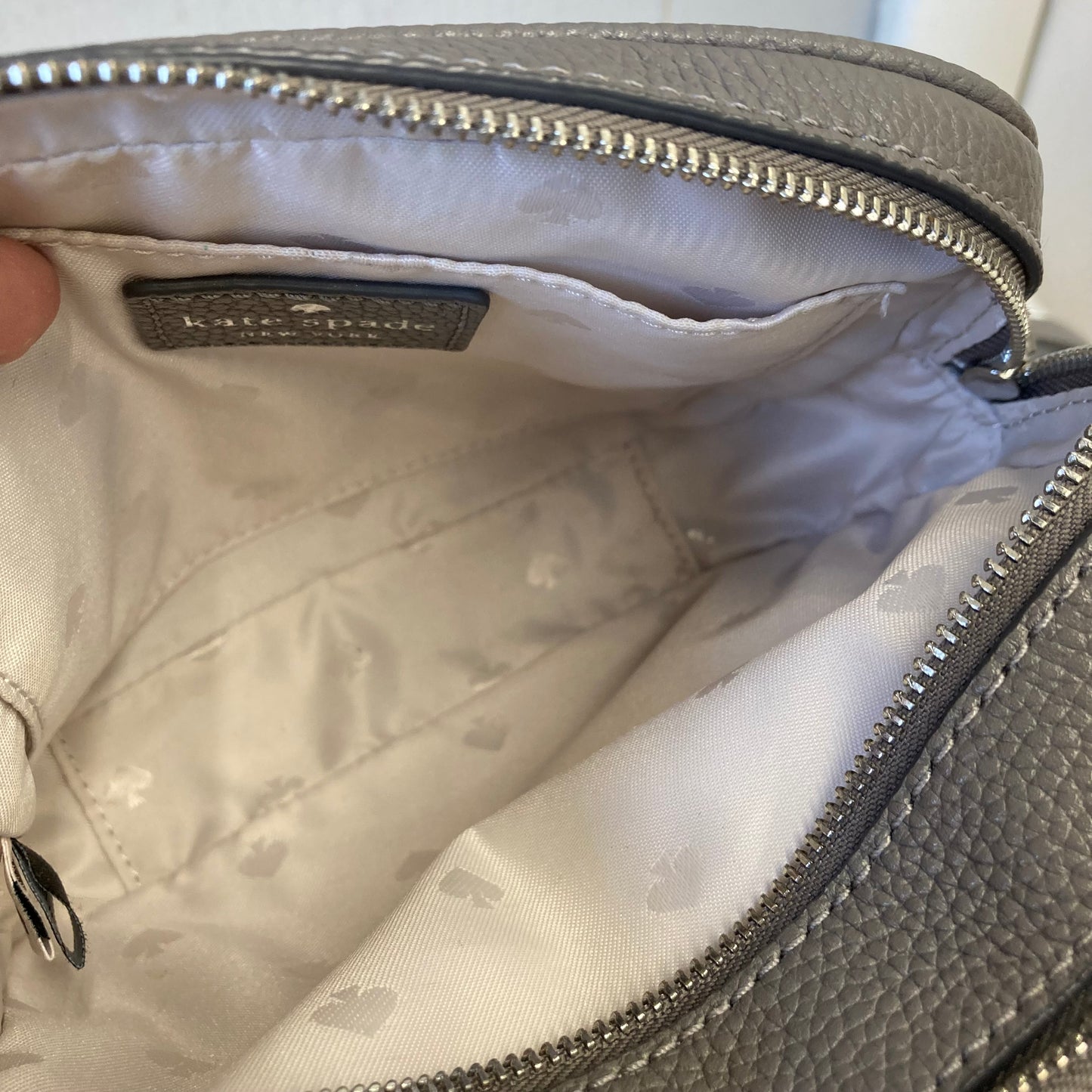 Crossbody Designer By Kate Spade In Grey, Size:Small