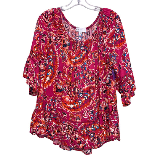 Top 3/4 Sleeve By Fever In Pink, Size:L