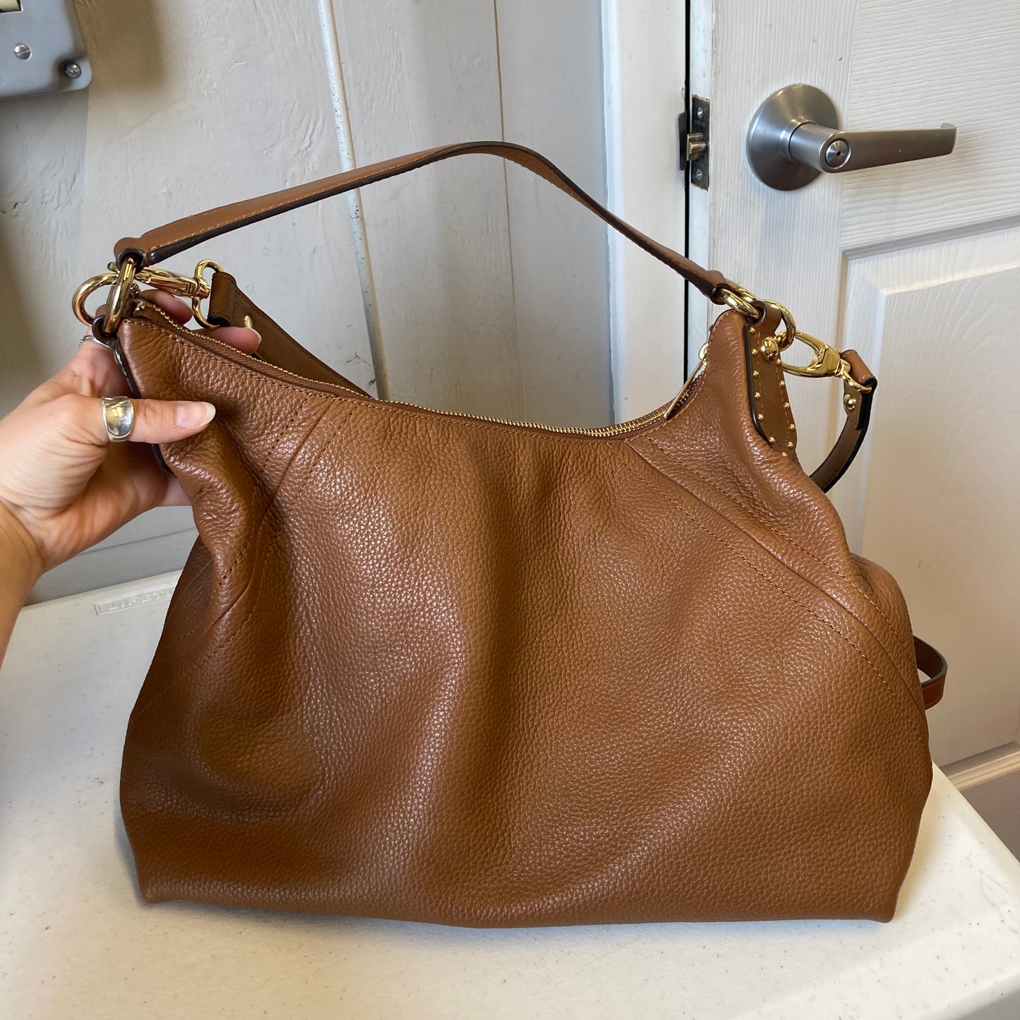 Handbag Designer By Michael Kors In Brown, Size:Medium