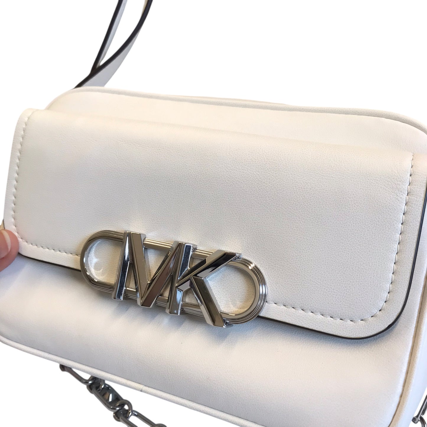 Crossbody Designer By Michael Kors In White, Size:Medium