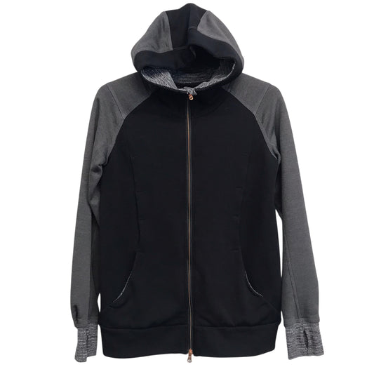Athletic Jacket By Lululemon In Black & Grey, Size:S