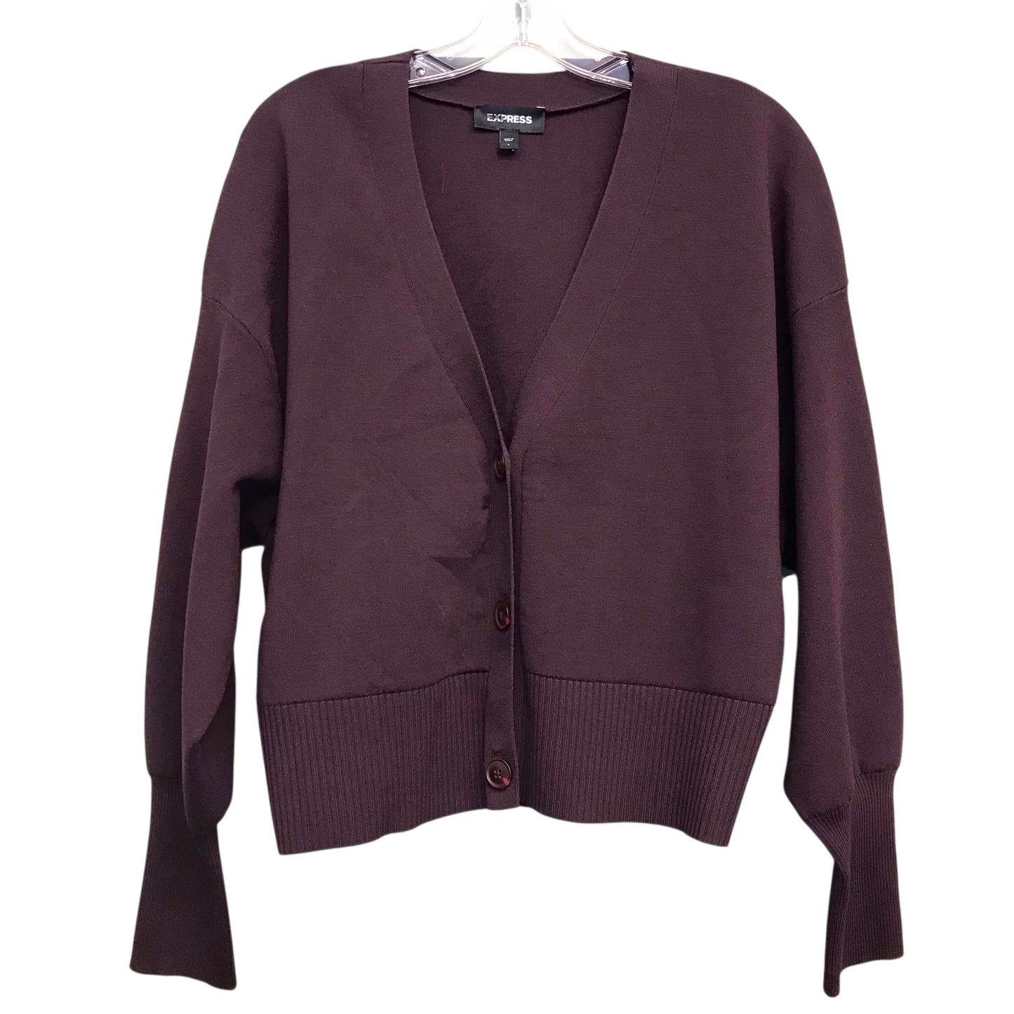 Cardigan By Express In Purple, Size:L