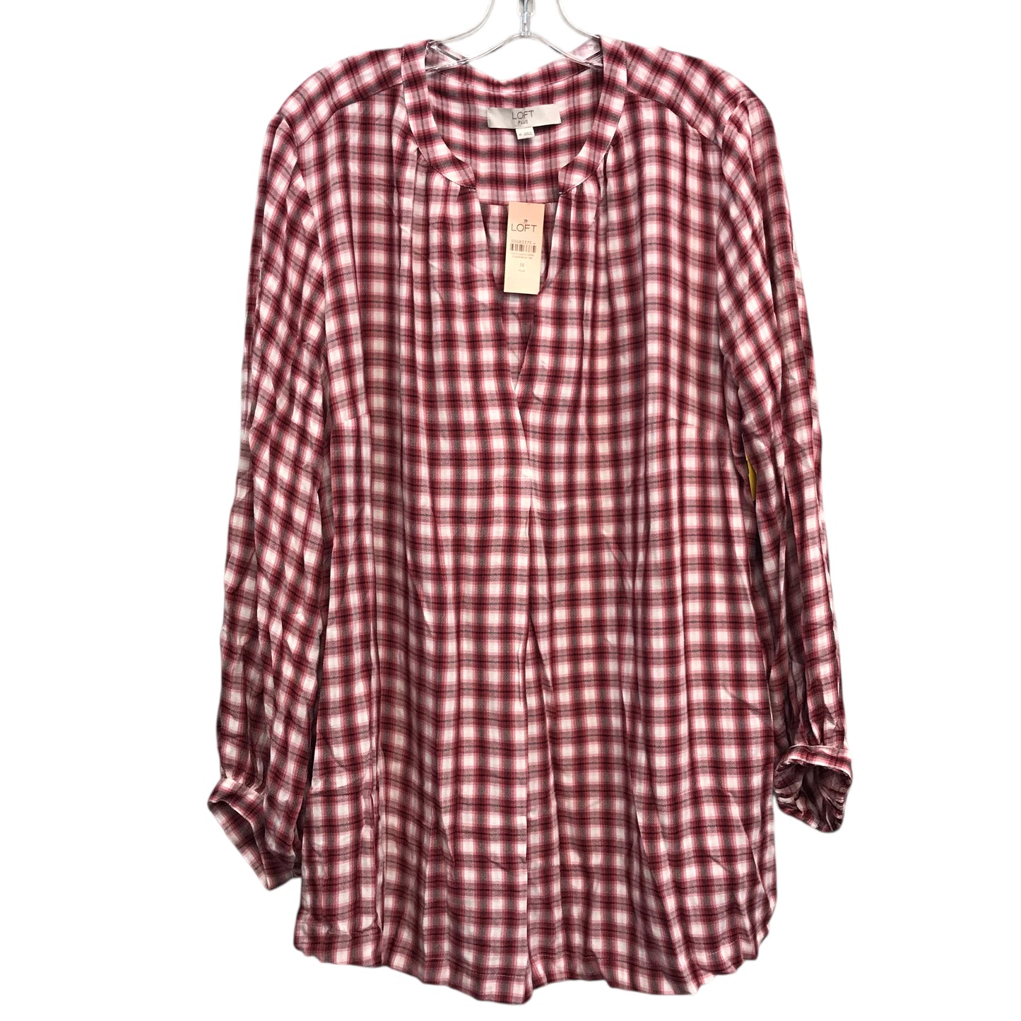 Top Ls By Loft In Plaid Pattern, Size:1X