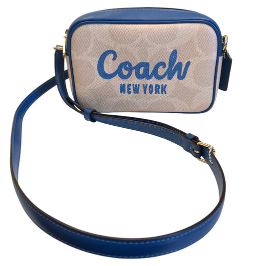 Crossbody Designer By Coach In Blue & Brown, Size:Medium