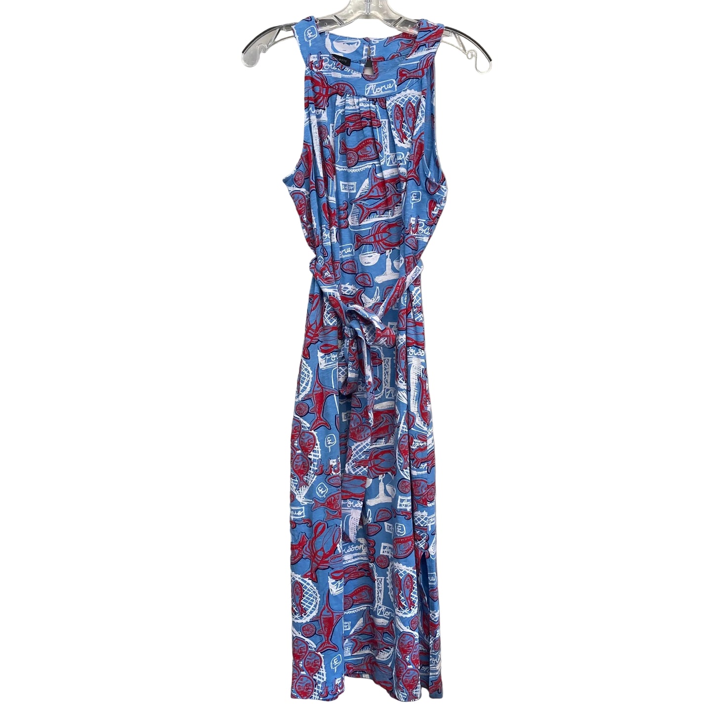 Dress Casual Maxi By Talbots In Blue & Red & White, Size:M