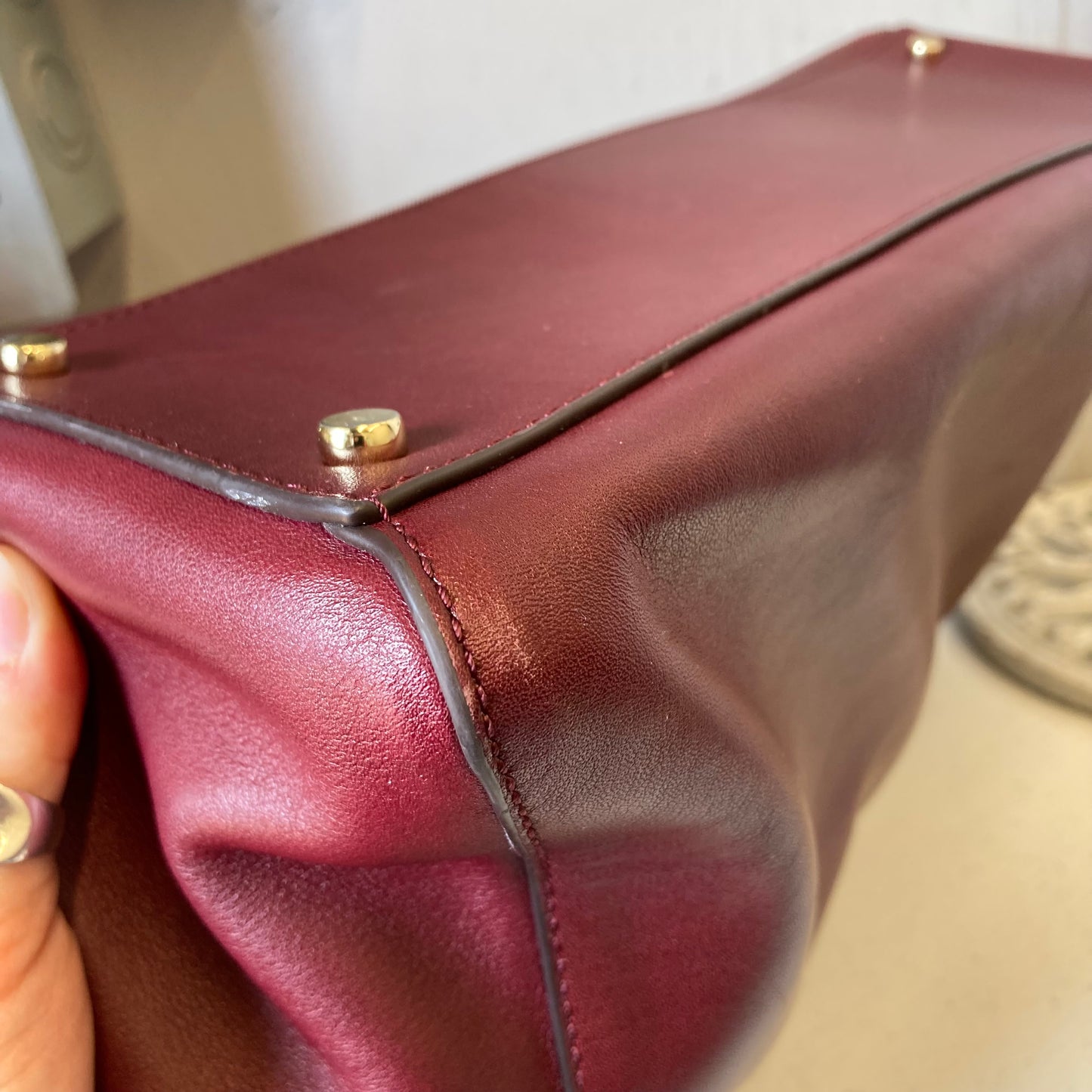 Handbag Designer By Kate Spade In Maroon, Size:Large