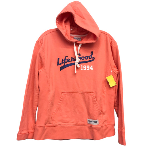 Sweatshirt Hoodie By Life Is Good In Coral, Size:S