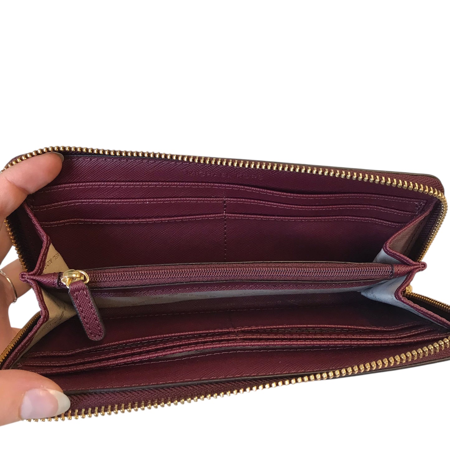 Wallet Designer By Michael Kors In Maroon, Size:Large