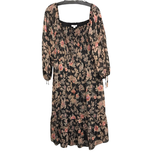 Dress Party Midi By Lc Lauren Conrad In Black & Gold, Size:Xl