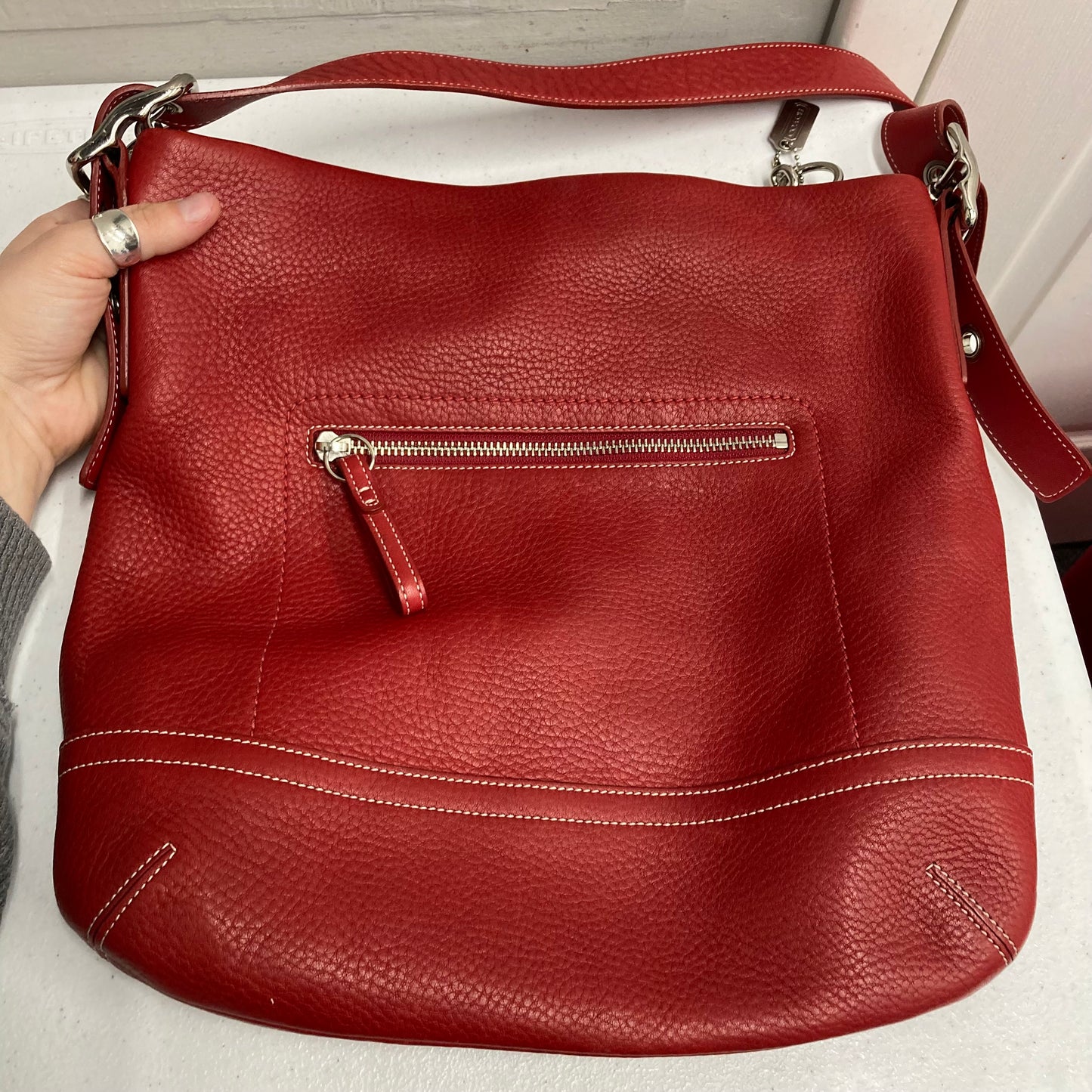 Crossbody Designer By Coach In Red, Size:Medium