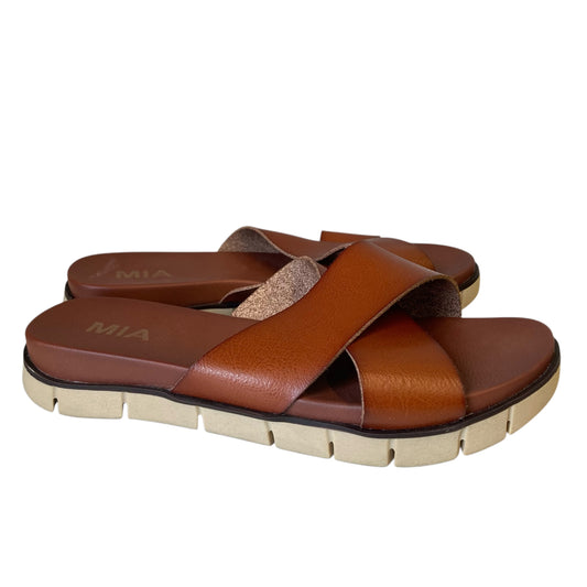 Sandals Flats By Mia In Brown, Size:8