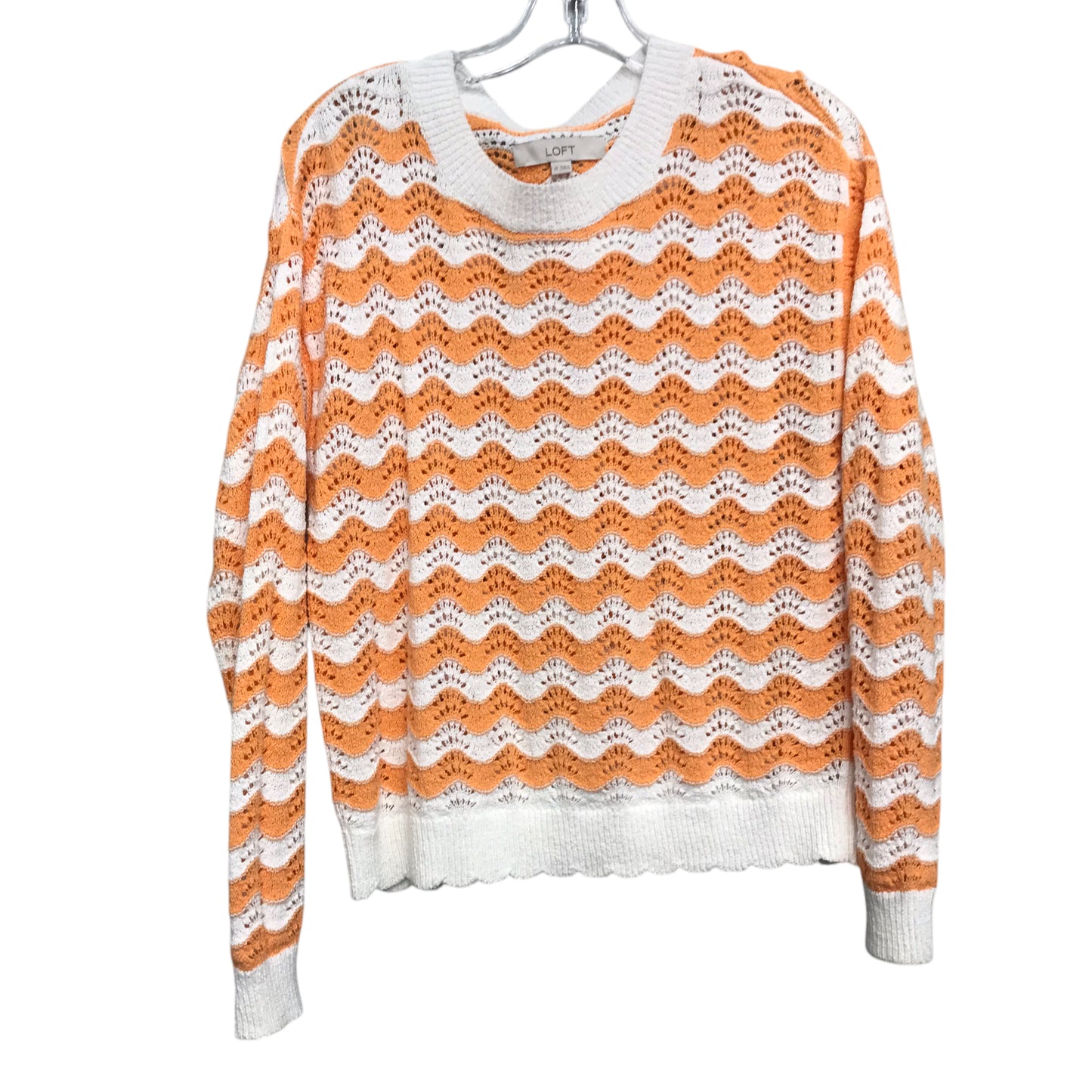 Top Ls By Loft In Orange & White, Size:Xs