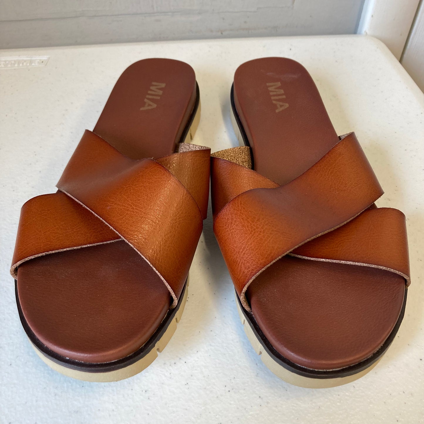 Sandals Flats By Mia In Brown, Size:8
