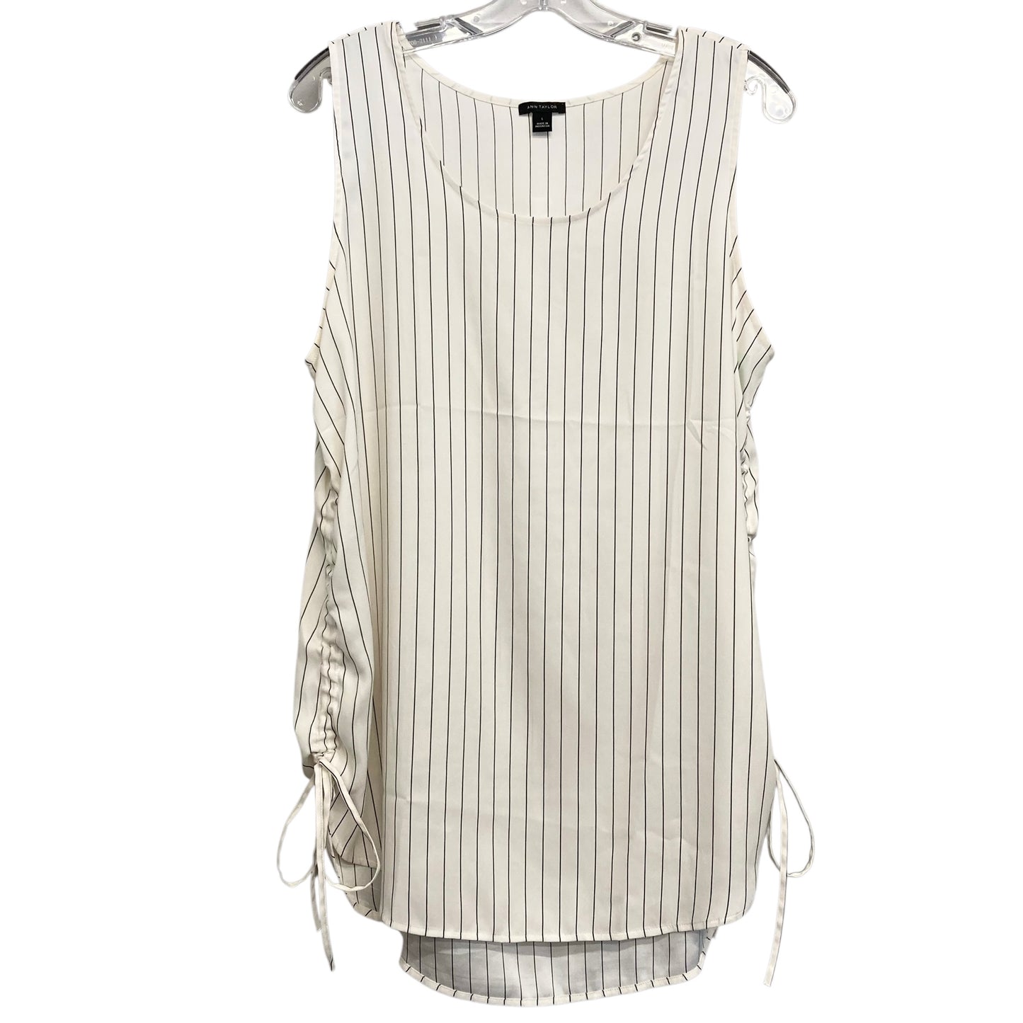 Top Sleeveless By Ann Taylor In Striped Pattern, Size:L