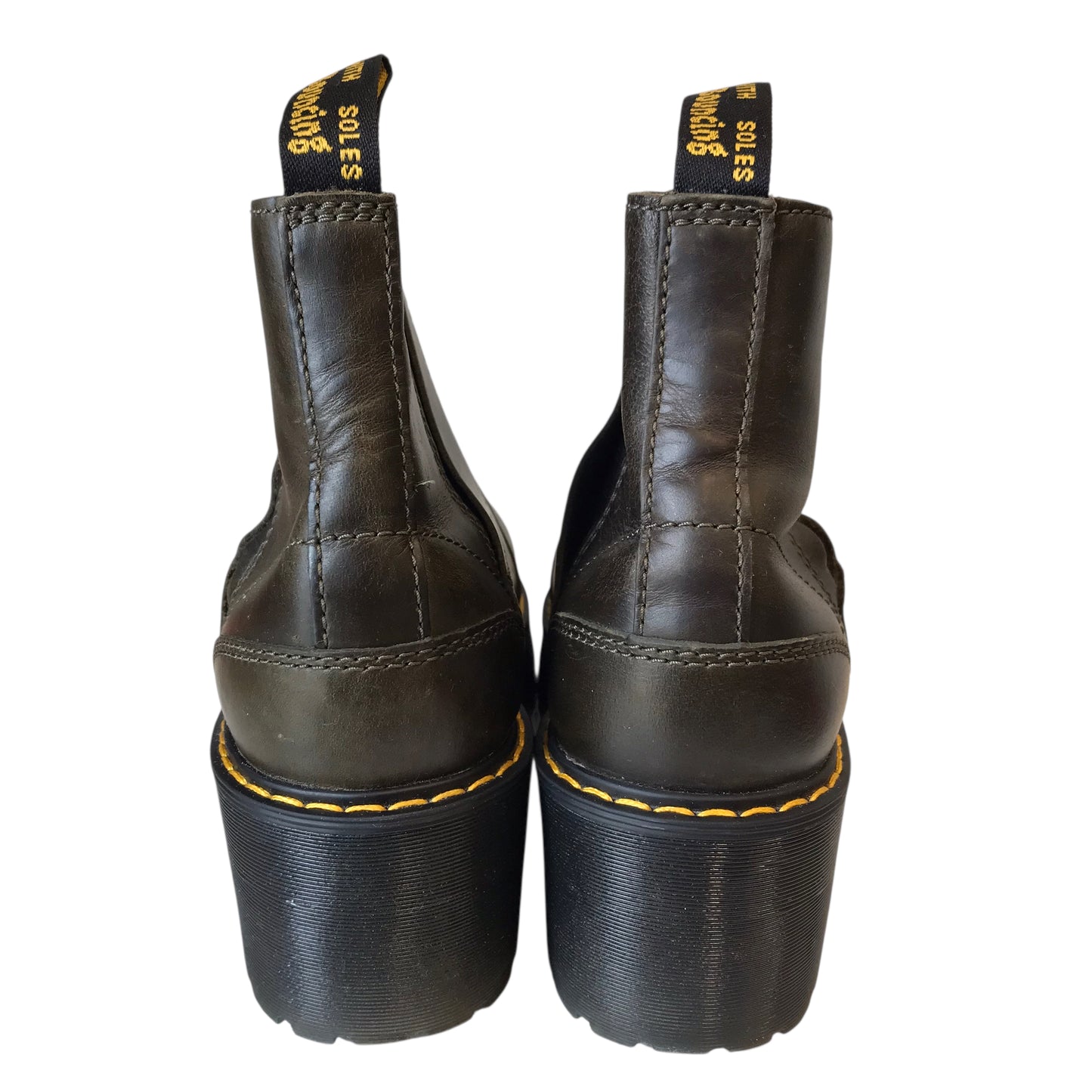 Boots Ankle Heels By Dr Martens In Brown, Size:8