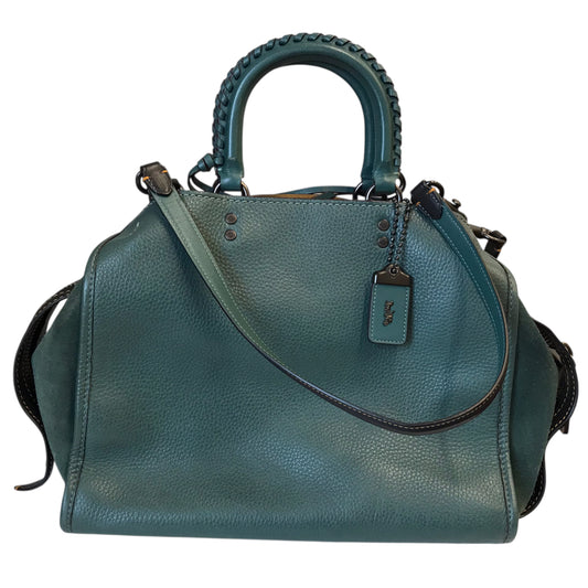 Handbag Designer By Coach In Green, Size:Large