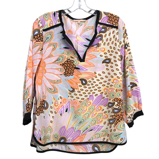 Top Ls By Gibson And Latimer In Cream & Purple, Size:S