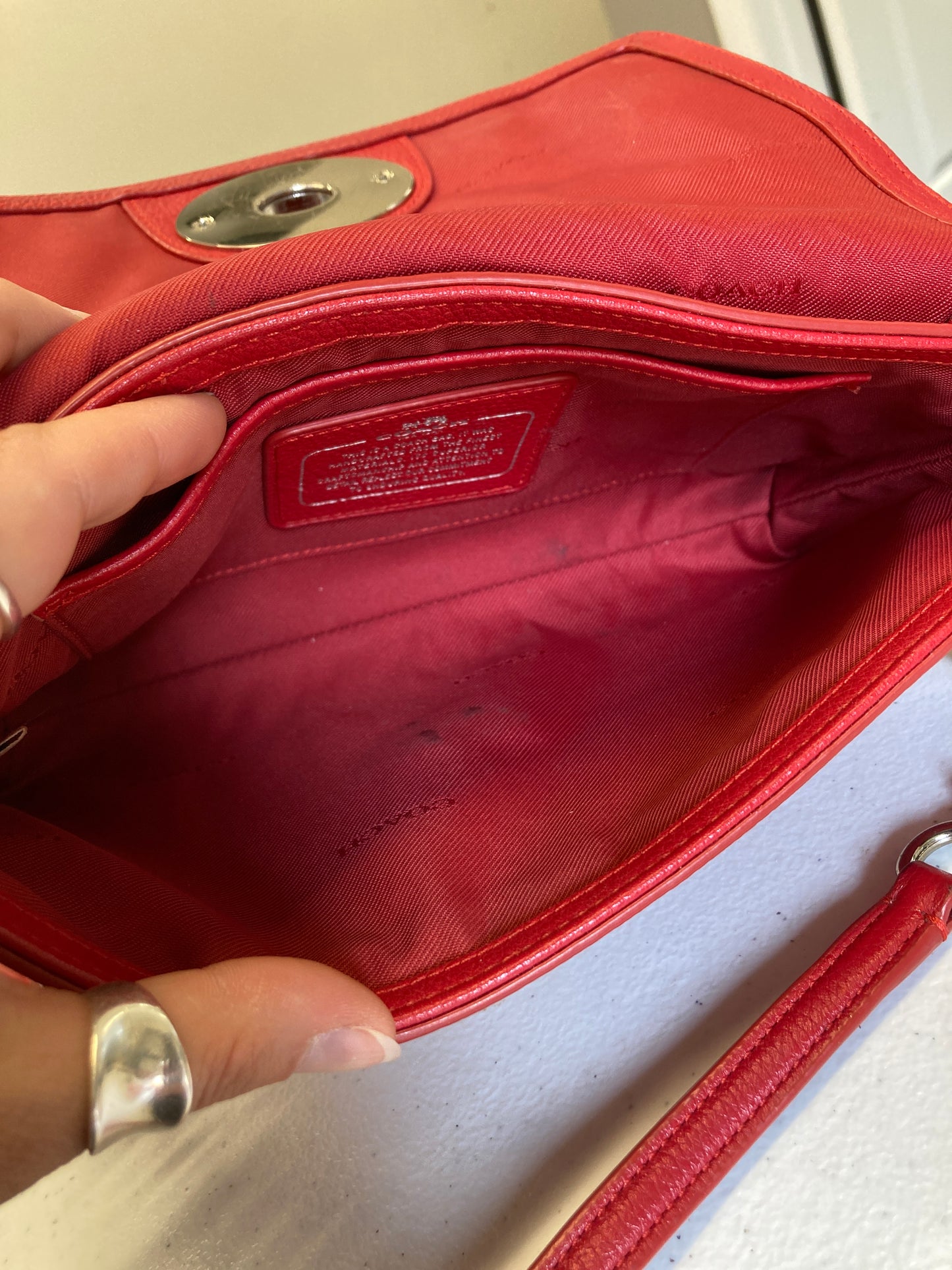 Crossbody Designer By Coach In Red, Size:Medium