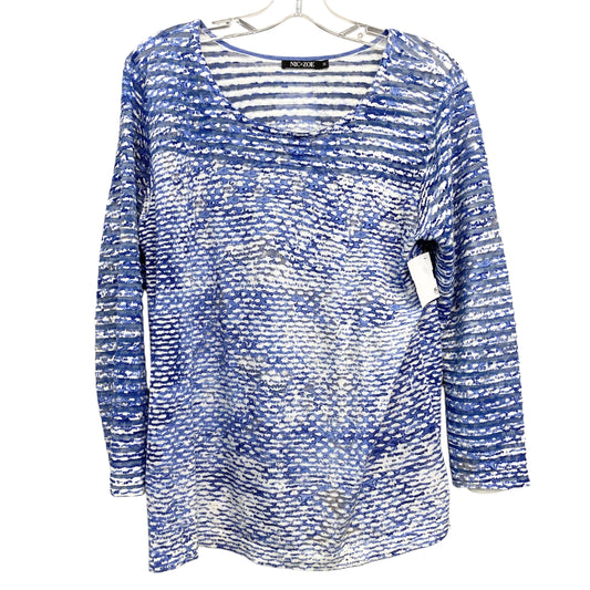 Top Ls By Nic + Zoe In Blue & White, Size:M