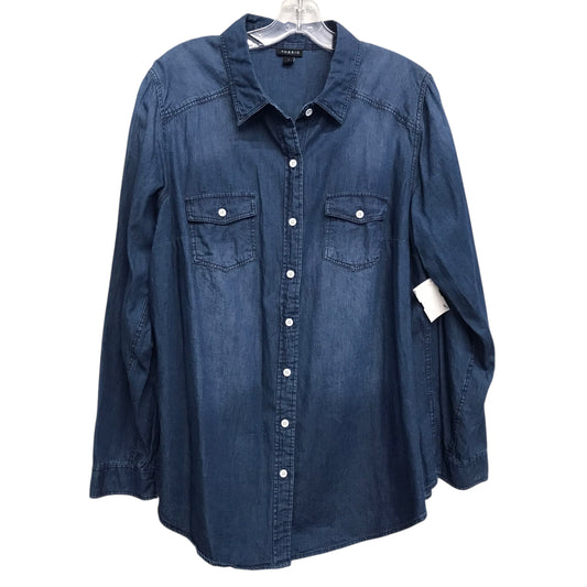 Top Ls By Torrid In Blue Denim, Size:1X