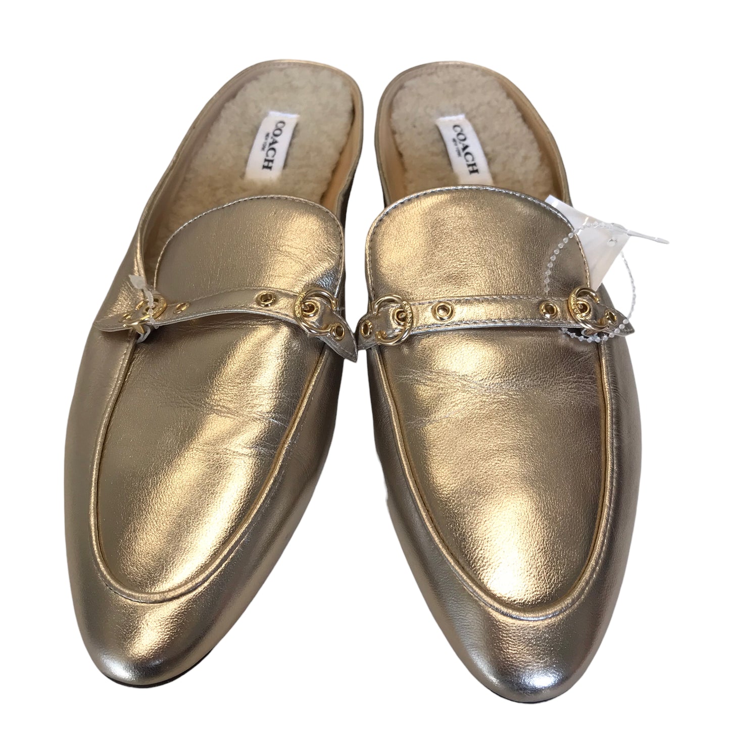 Shoes Designer By Coach In Gold, Size:8
